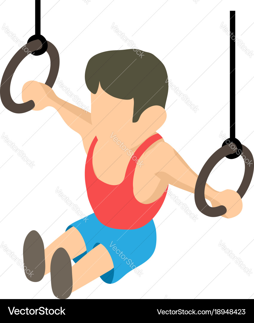Gymnastic rings icon isometric 3d style Royalty Free Vector