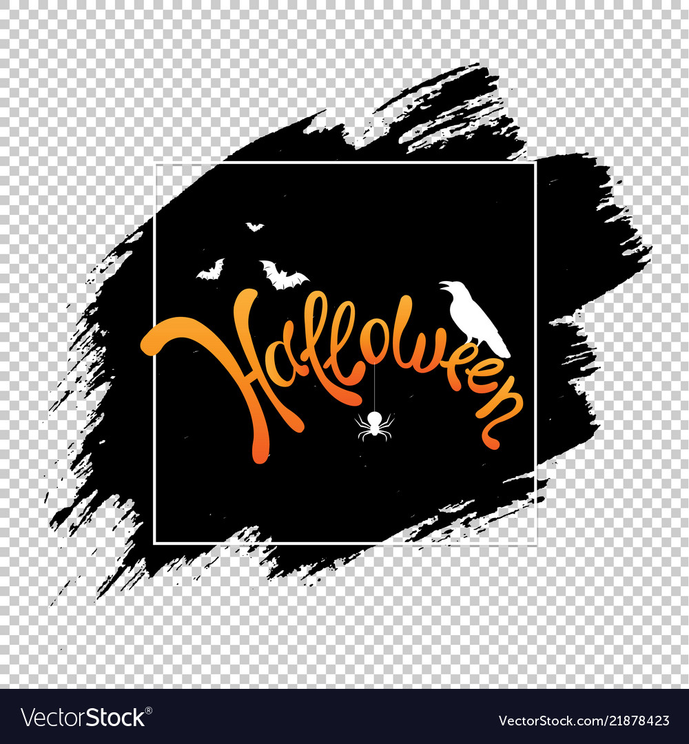 Halloween black blot poster transparent background vector image Halloween black blot poster transparent background