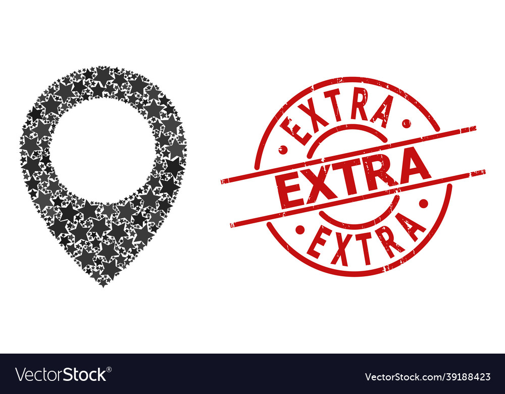 Map pointer star mosaic and extra textured rubber Vector Image Map pointer star mosaic and extra textured rubber