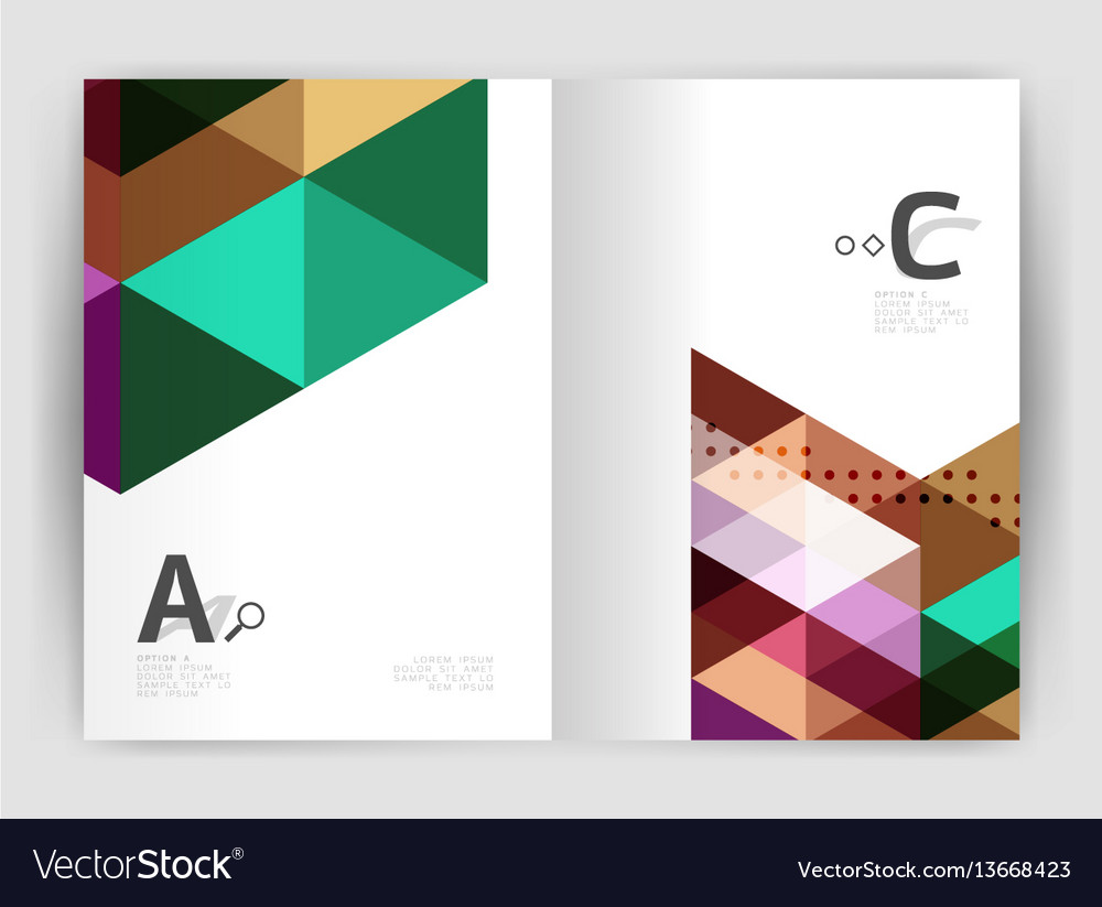 Modern triangle print template vector image Modern triangle print template