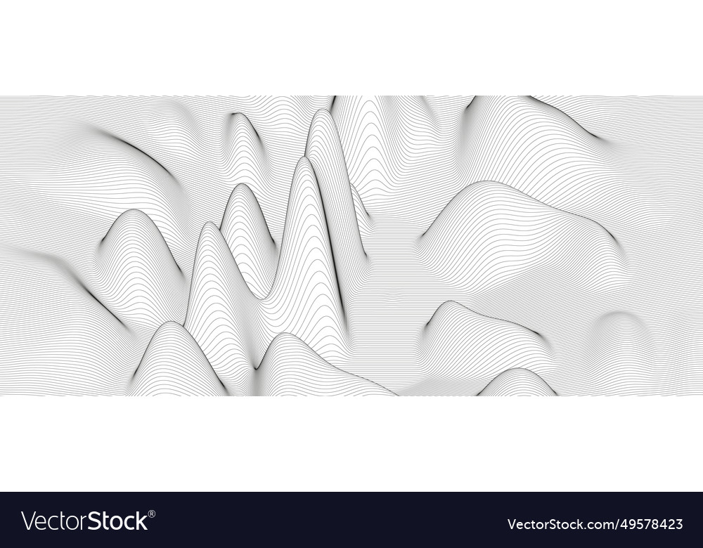 Monochrome sound line waves abstract background vector image Monochrome sound line waves abstract background