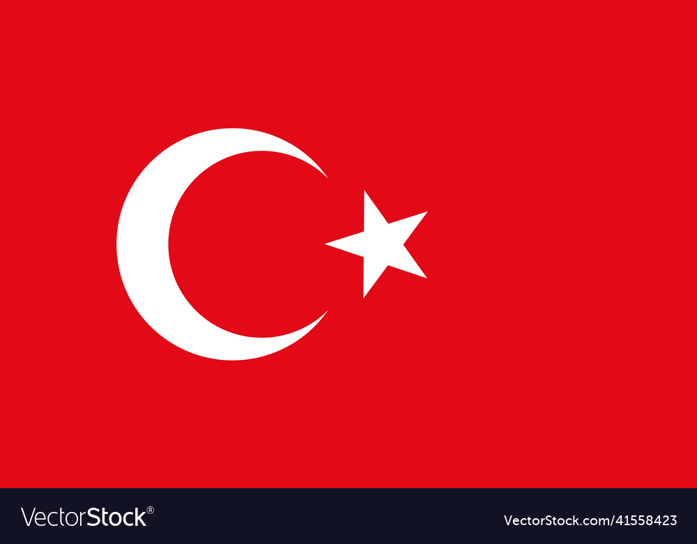 National turkey flag simple flat eps10