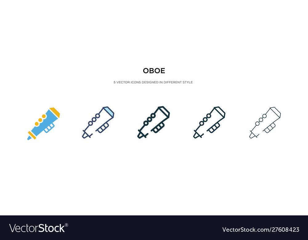 Oboe icon in different style two colored