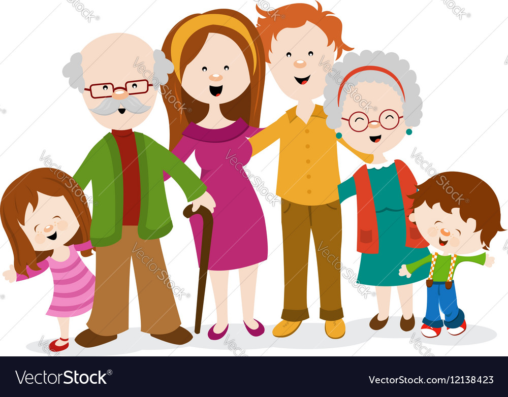 Of A Cute Family Royalty Free Vector Image - VectorStock