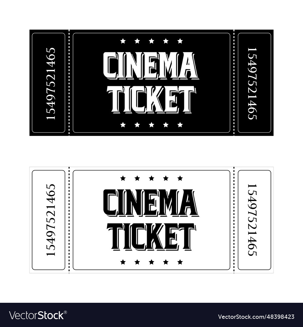 Simple classical tickets black and white colors