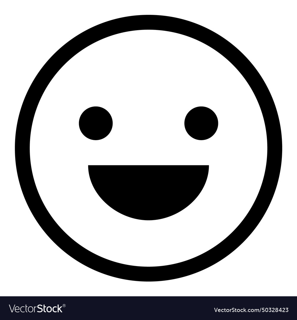 Smile emoji face flat icon isolated on white Vector Image