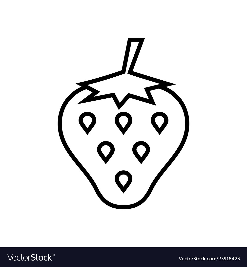 Strawberry line icon graphic elements Royalty Free Vector