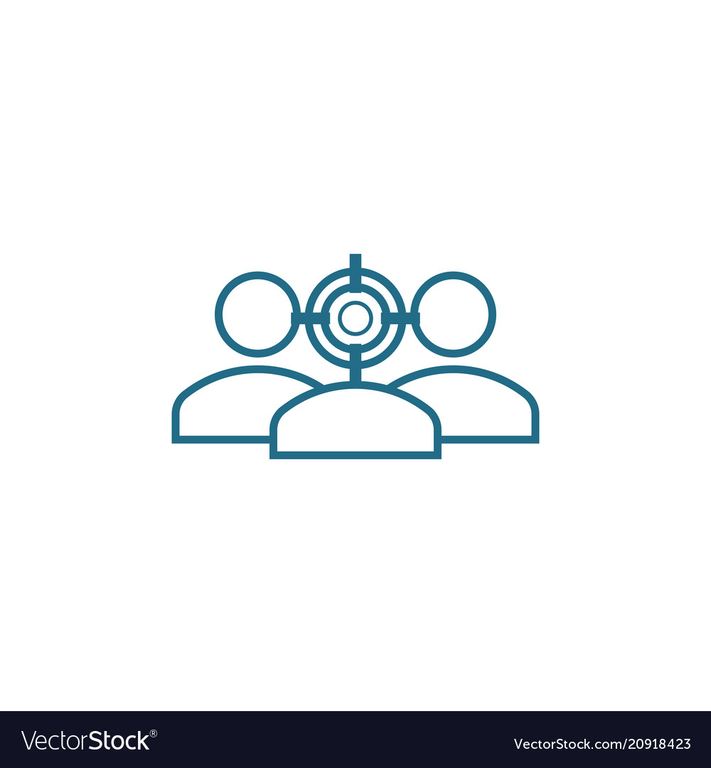 Target clientage identification linear icon Vector Image Target clientage identification linear icon