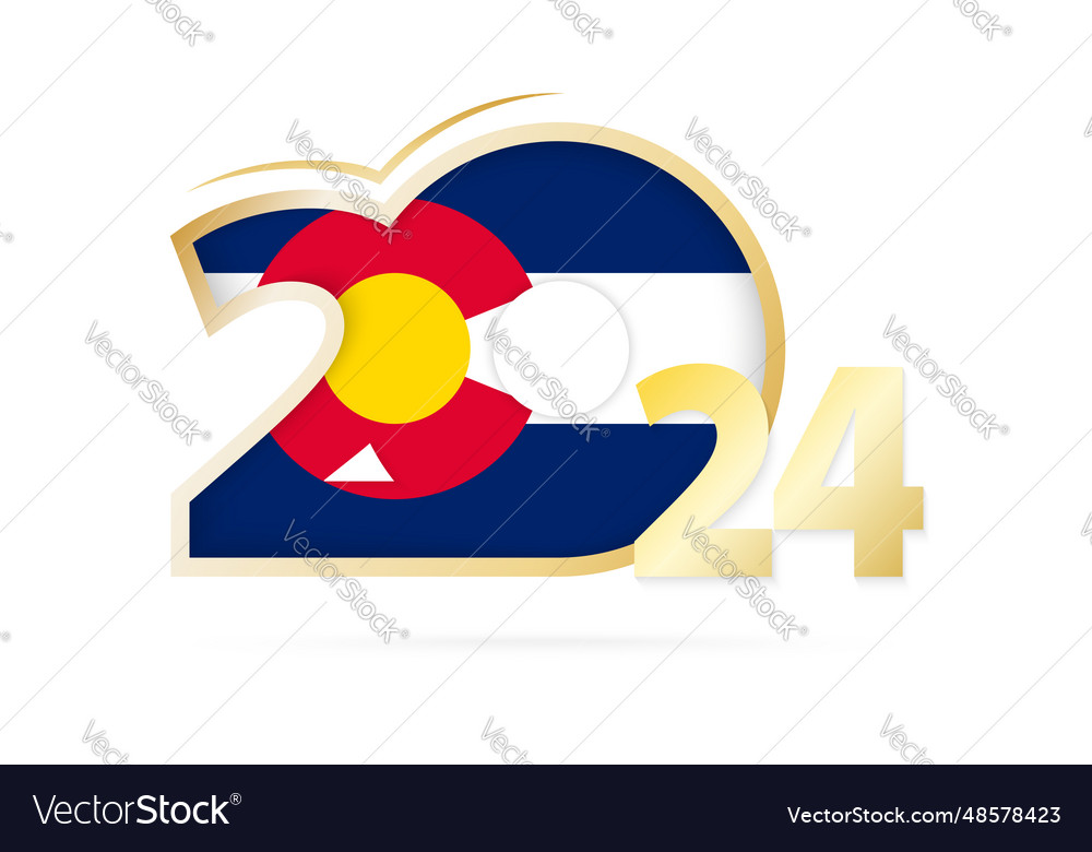 Year 2024 with colorado flag pattern Vector Image Year 2024 with colorado flag pattern