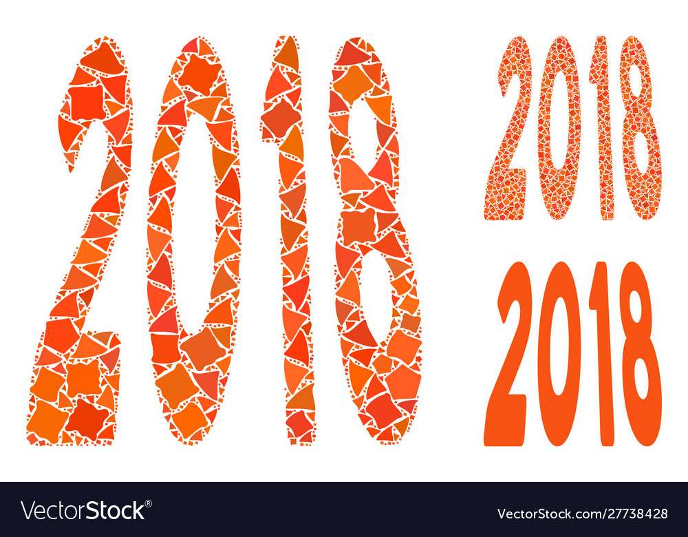 2018 text composition icon rough items vector image 2018 text composition icon rough items