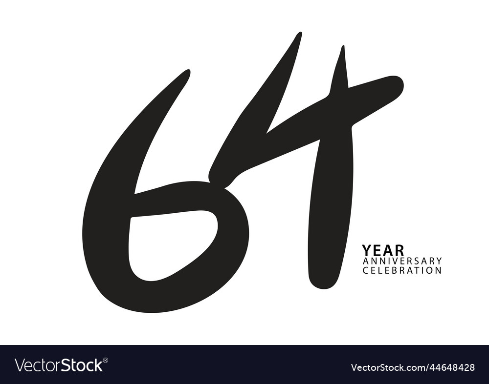 64 year anniversary celebration black color