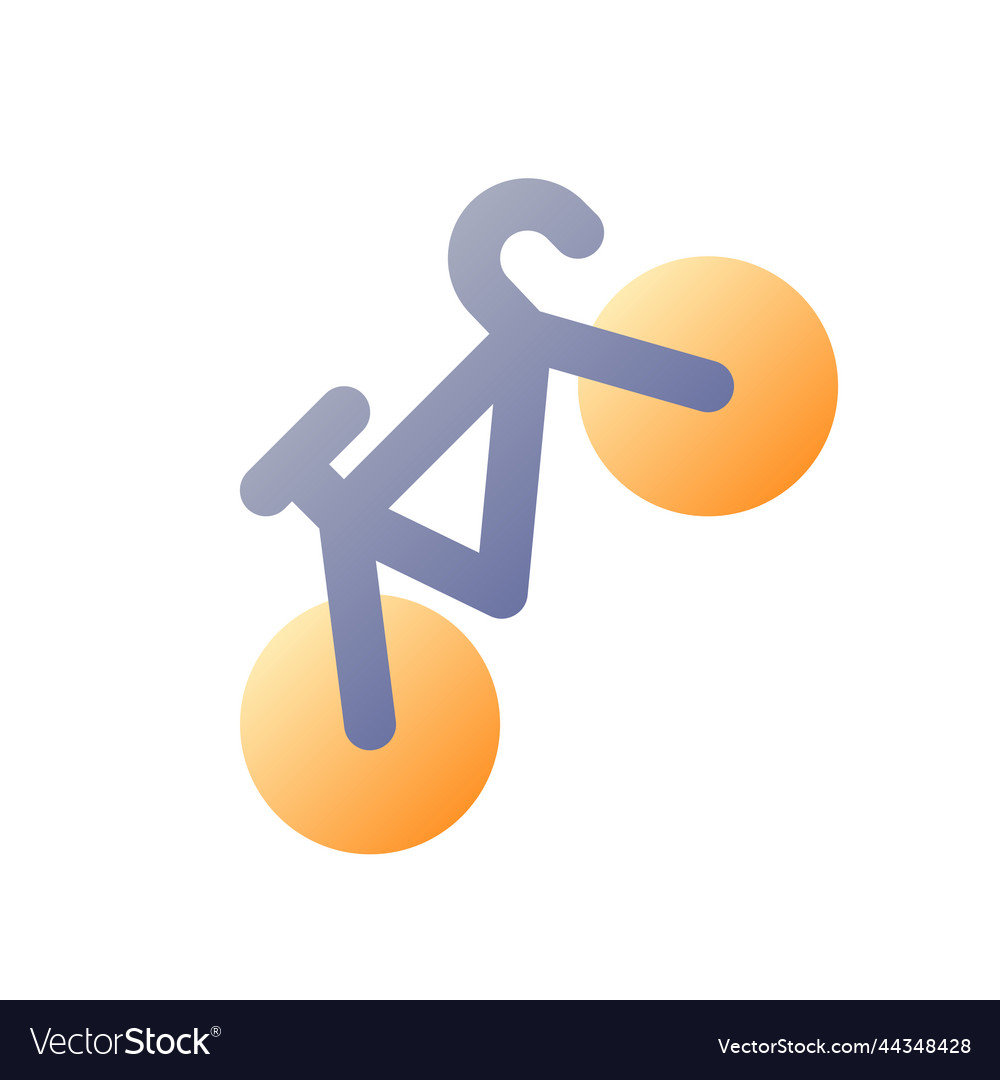 Bicycle pixel perfect flat gradient color ui icon vector image Bicycle pixel perfect flat gradient color ui icon