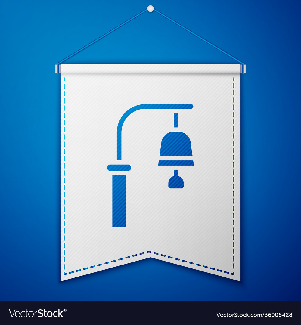 Blue train station bell icon isolated on