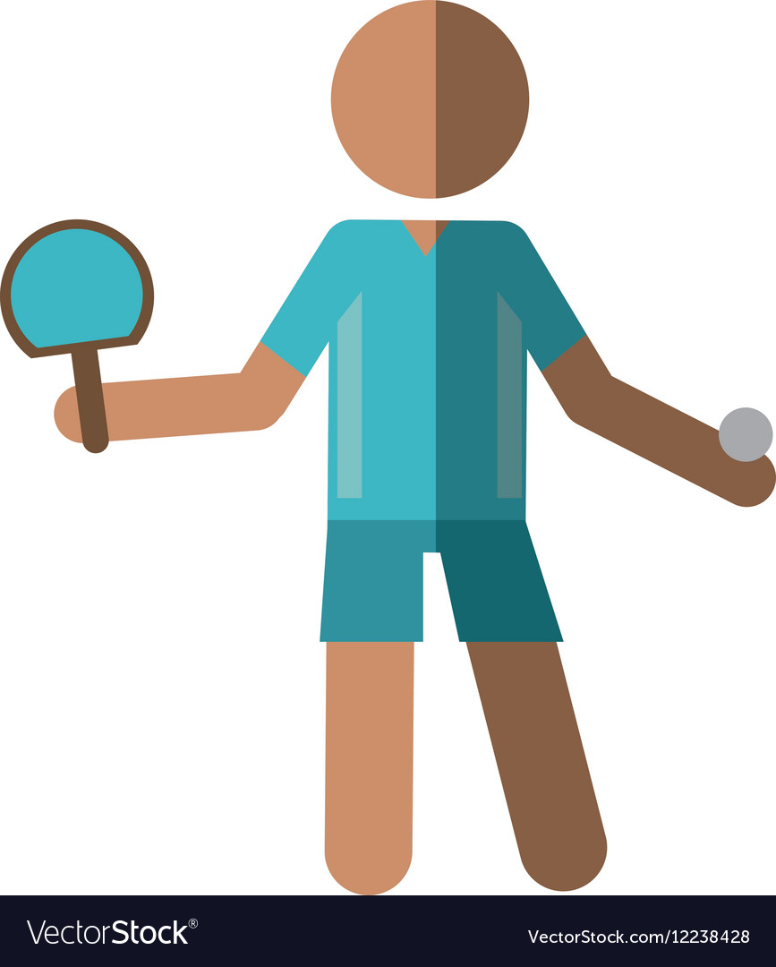 Character ping-pong player with racket ball