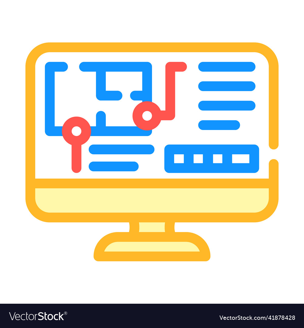 Computer architect software color icon vector image Computer architect software color icon