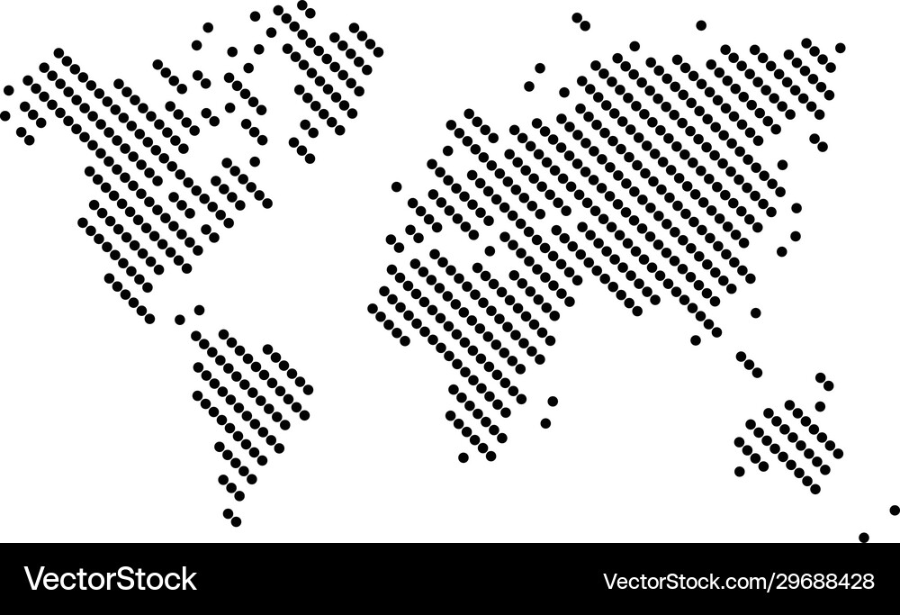Dotted map world halftone design simple flat Vector Image