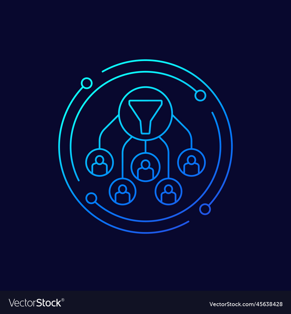 Filtern von Benutzerdaten Icon lineares Design