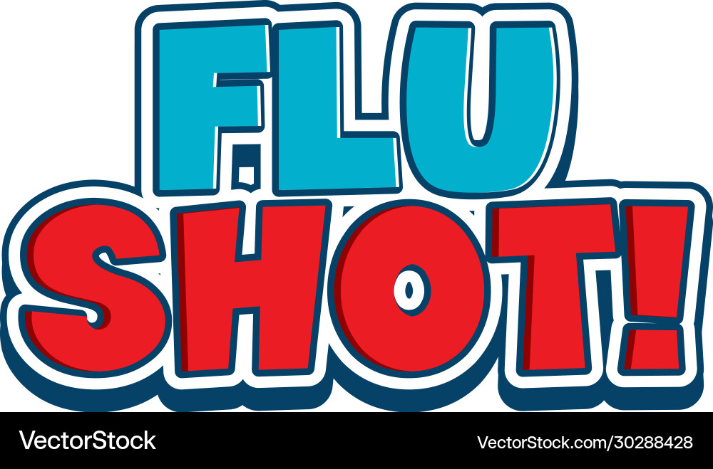 Font design for word flu shot on white background Vector Image