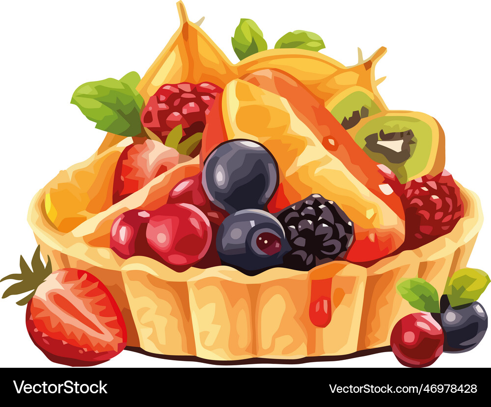 Fruit tart fresh and delicious Royalty Free Vector Image