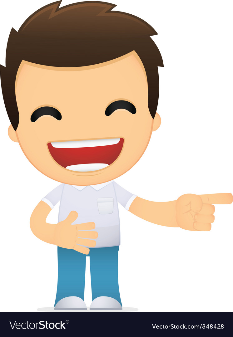 Funny cartoon casual man Royalty Free Vector Image