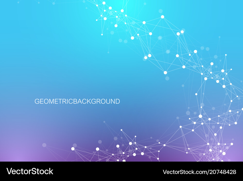 Geometric graphic background molecule Royalty Free Vector