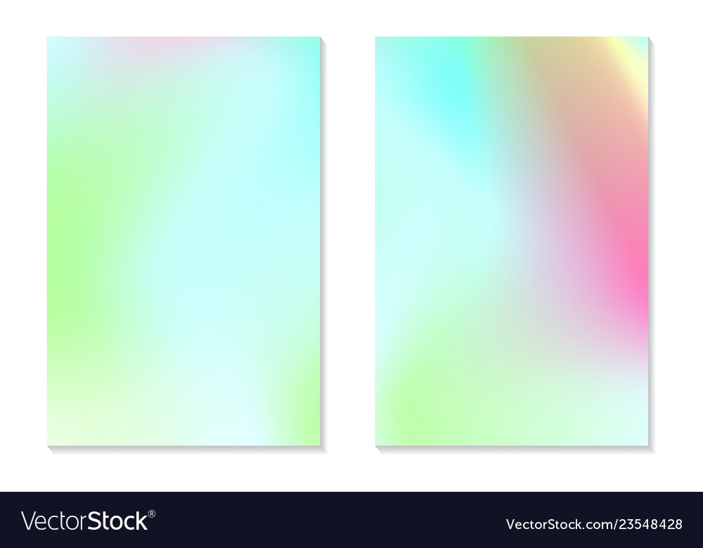 Gradient hologram backgrounds set of colorful vector image Gradient hologram backgrounds set of colorful
