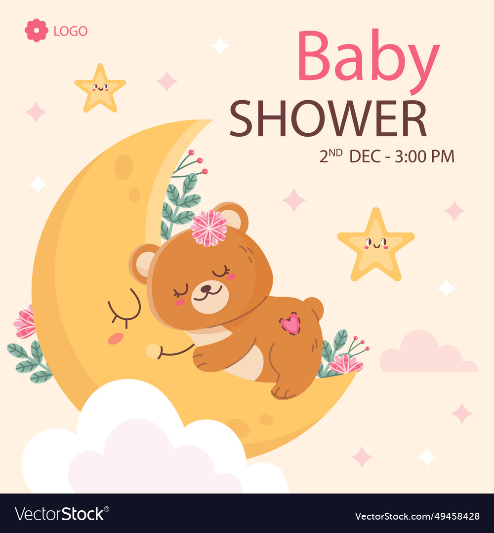 Hand drawn baby shower celebration isolated Vector Image