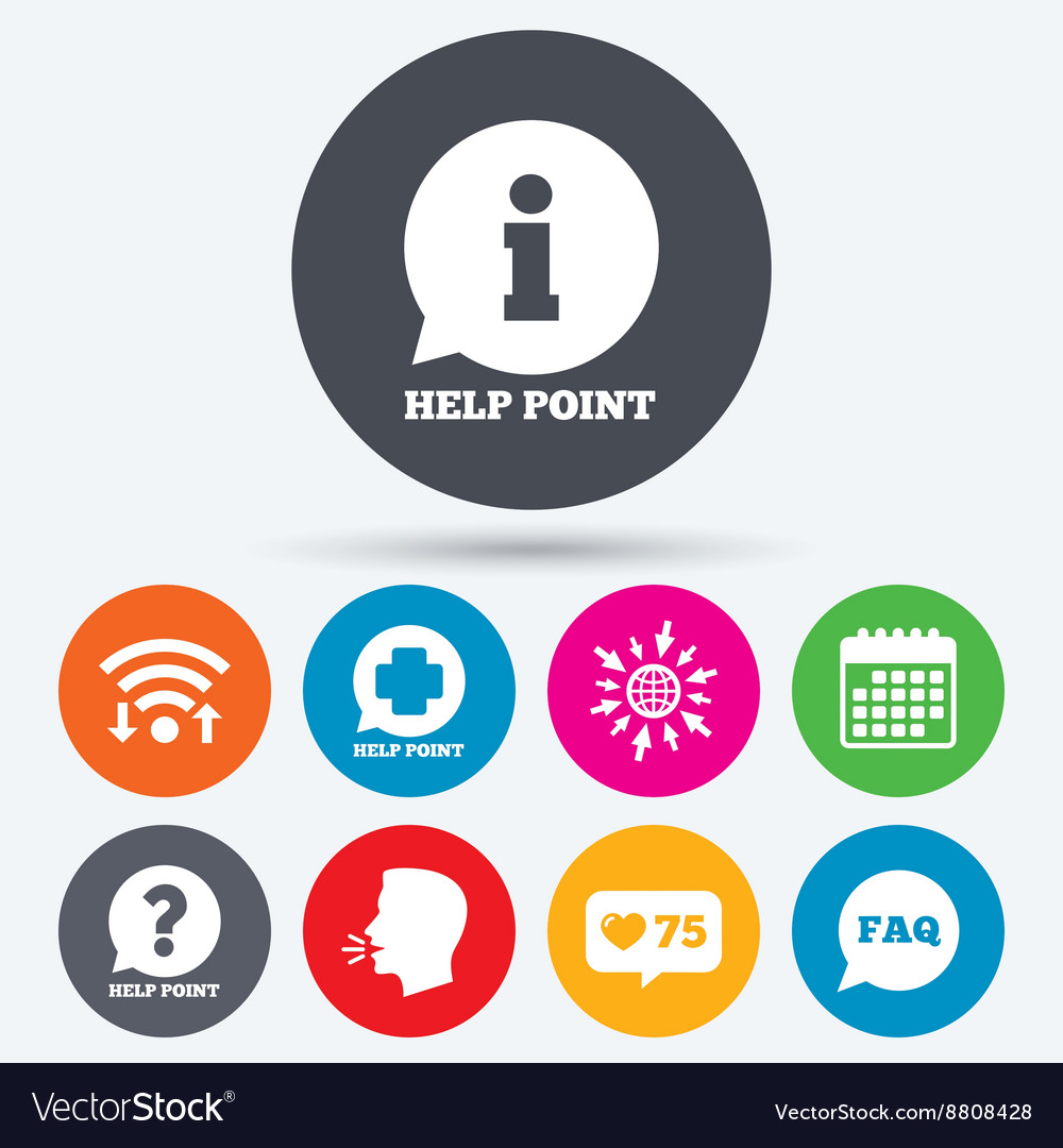 Help point icons question information symbol
