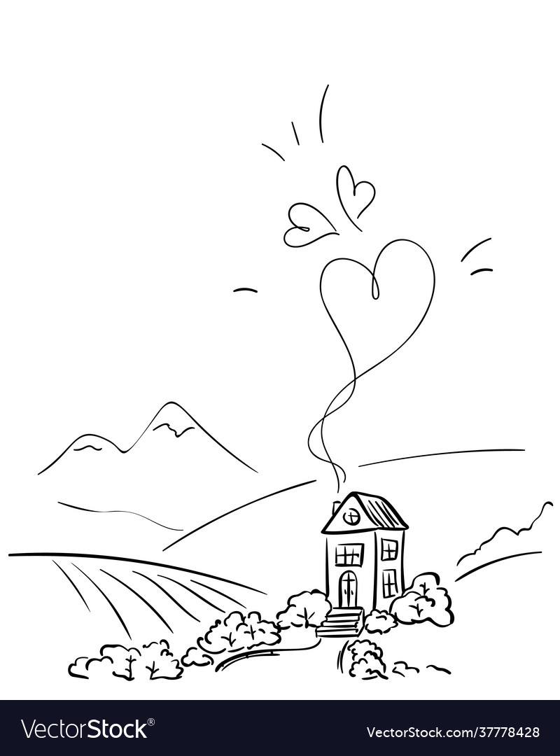 Startseite voller Liebe mit herzförmigem Rauch aus vector image Startseite voller Liebe mit herzförmigem Rauch aus