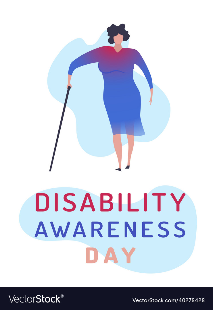 International disability day portrait poster Vector Image