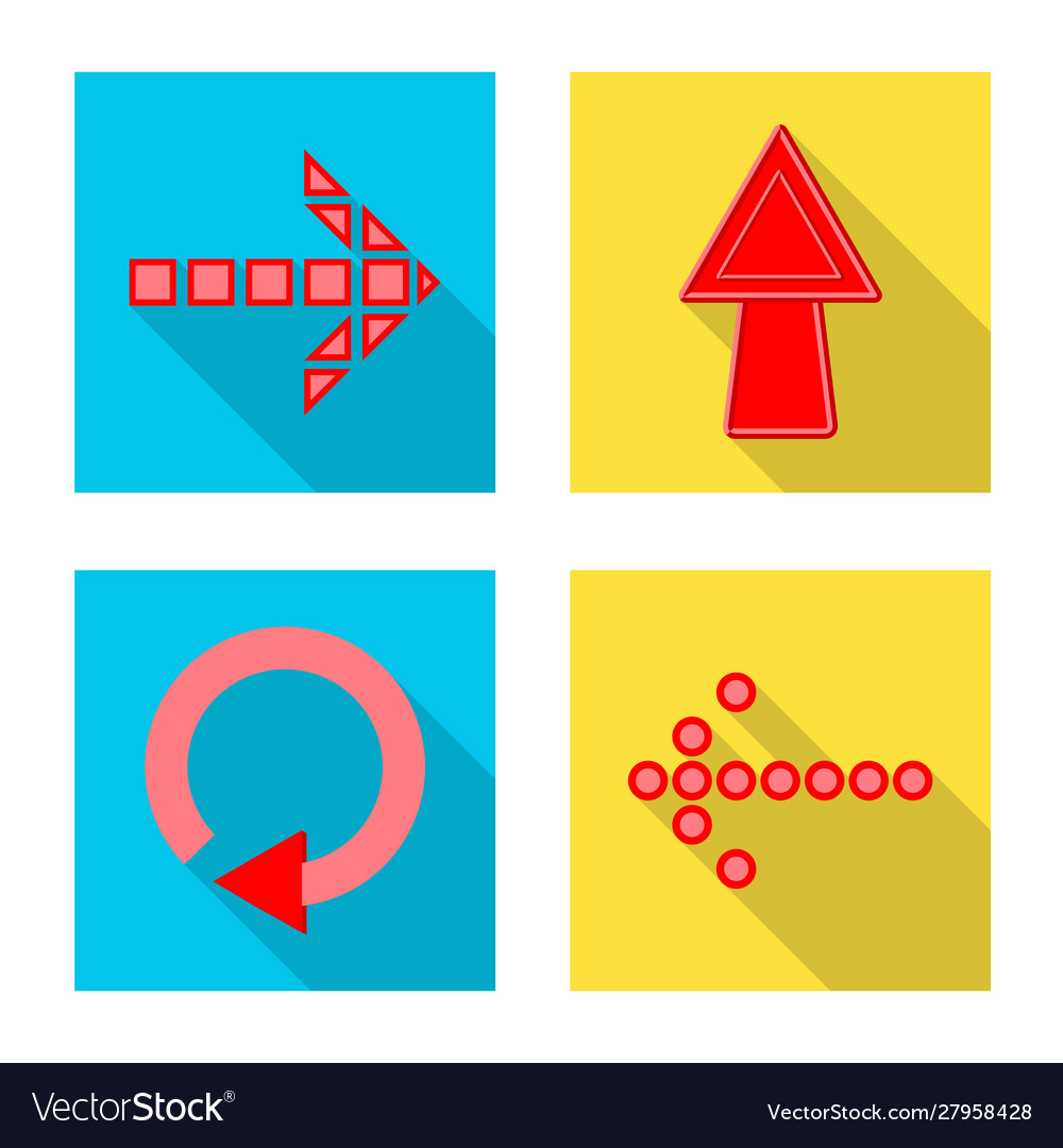 Isolated object element and arrow icon set
