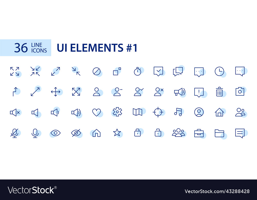 Line Art UI Icons - Arrows & More