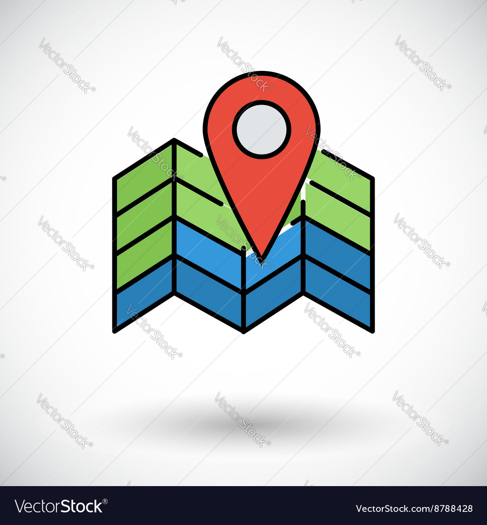 Map pointer flat icon