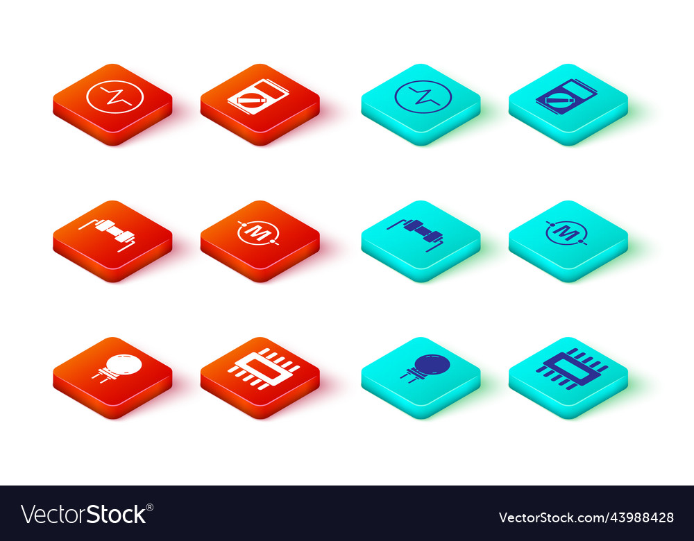 Set light emitting diode processor Vector Image Set light emitting diode processor