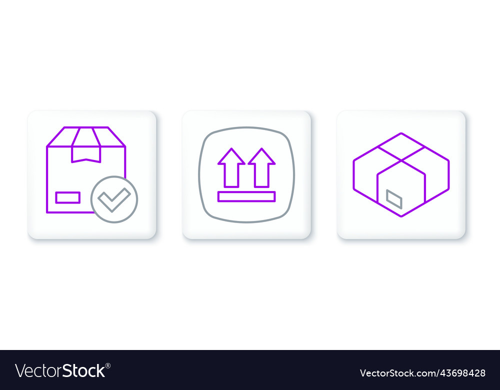 Set line carton cardboard box ackage with check