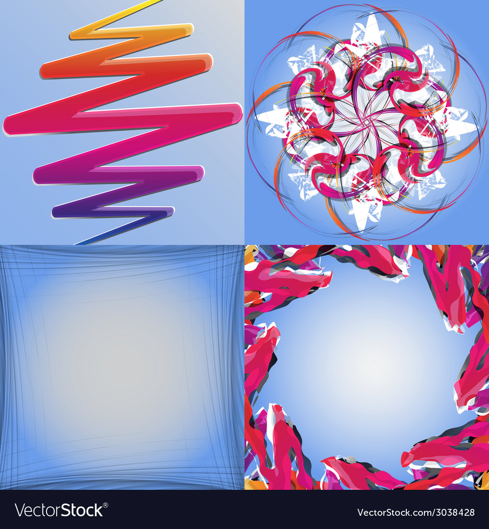 Set of abstract modern wave colorful background