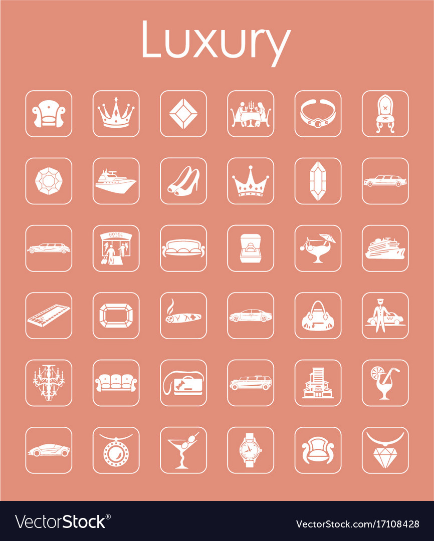 Set of luxury simple icons