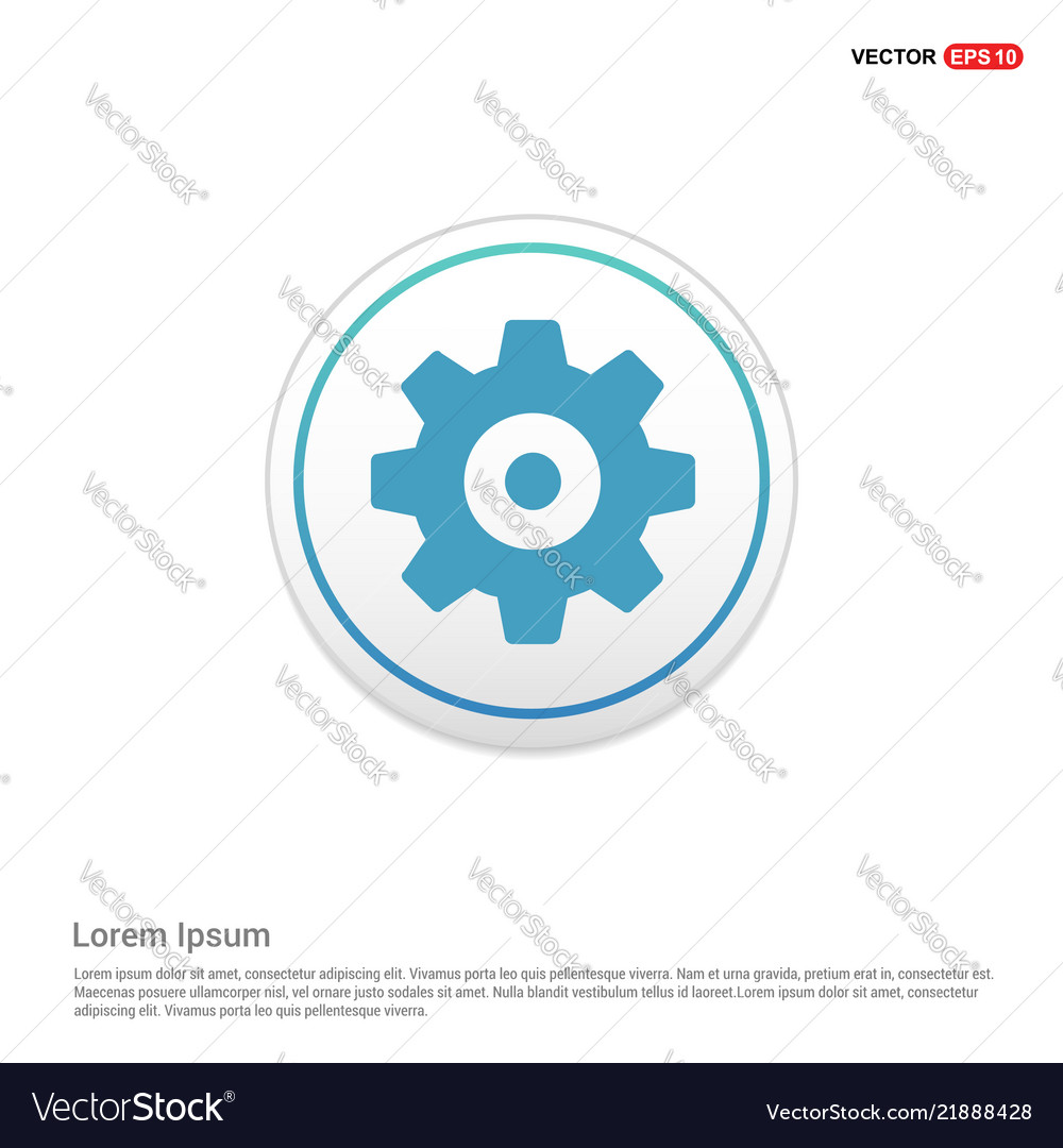 Setting icon - white circle button Vector Image Setting icon - white circle button