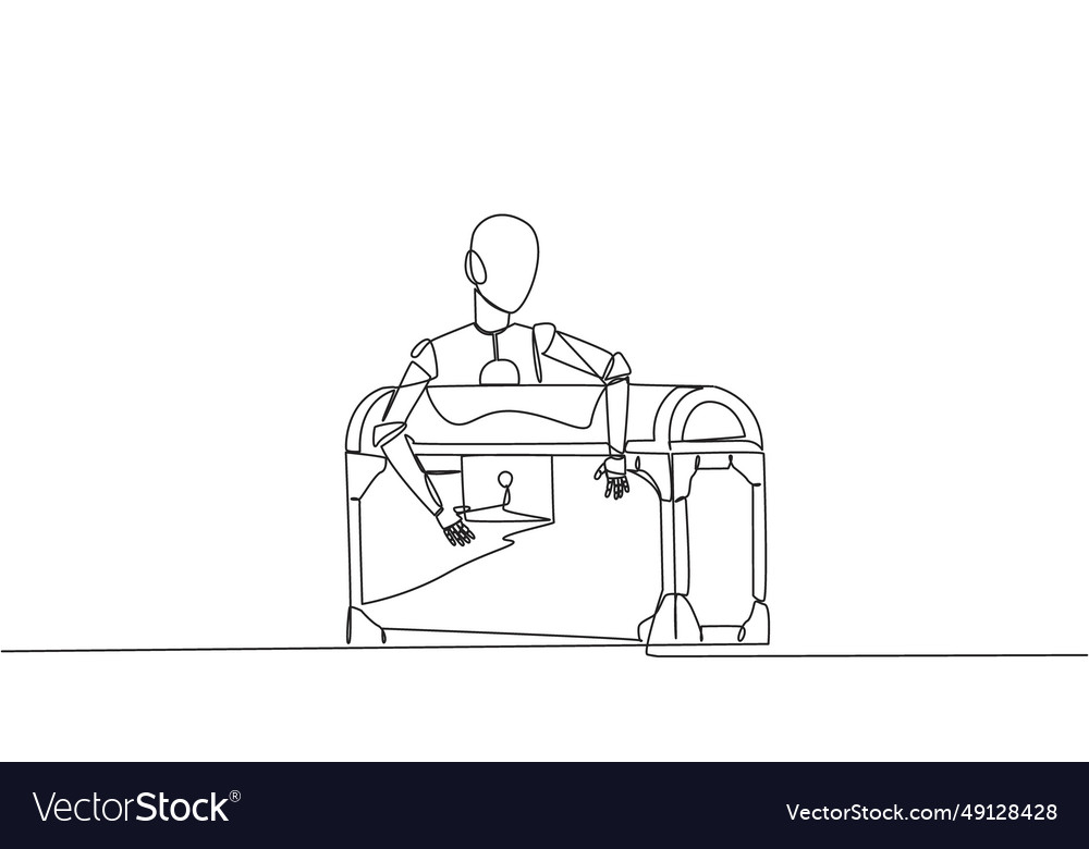 Single continuous line drawing robotic hugging