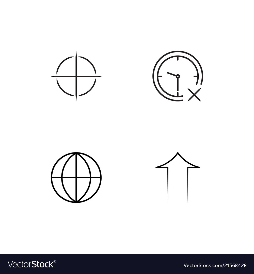 Time linear icons set simple outline