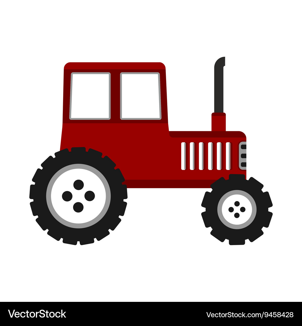 Tractor on white background Royalty Free Vector Image