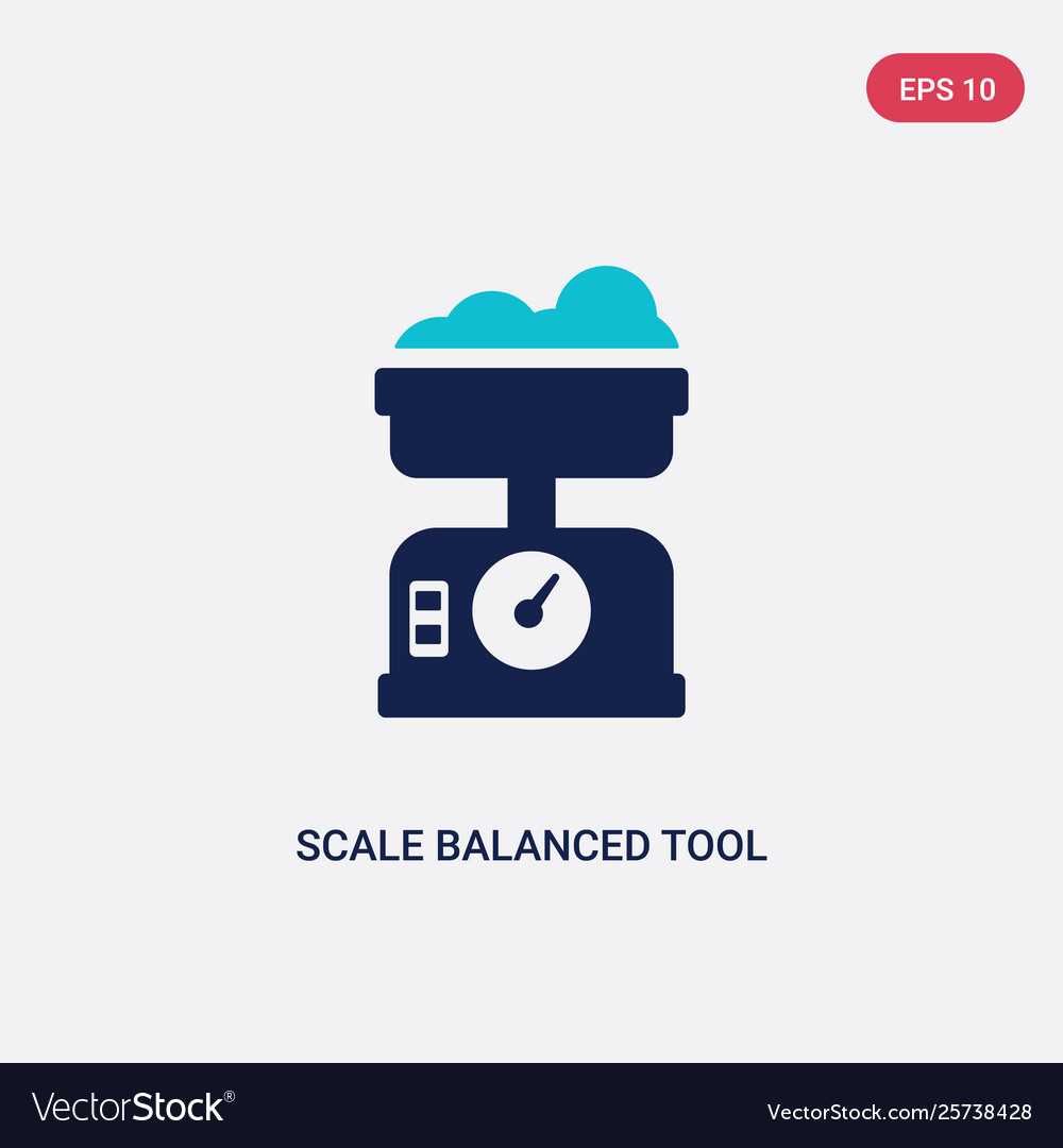 Two color scale balanced tool icon from food vector image Two color scale balanced tool icon from food