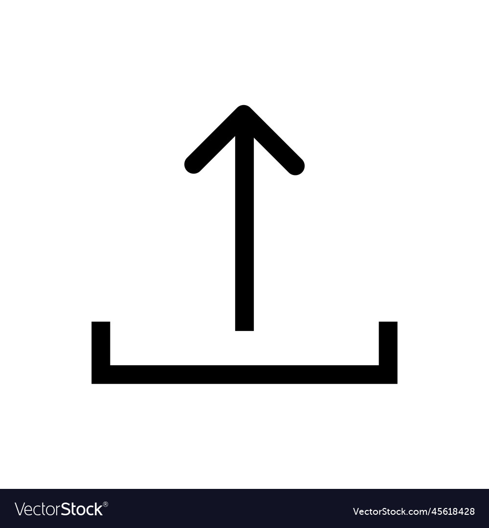 Upload data icon line isolated on white vector image Upload data icon line isolated on white