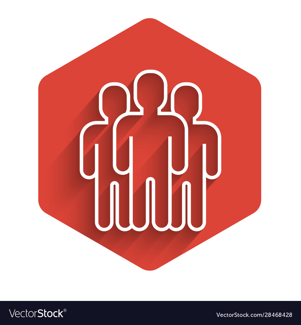 White line users group icon isolated with long vector image White line users group icon isolated with long