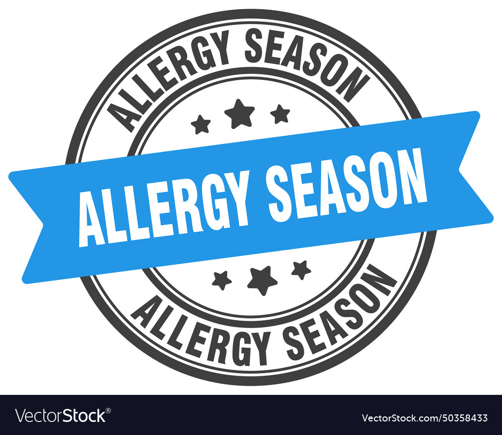 Allergy season stamp label Royalty Free Vector Image