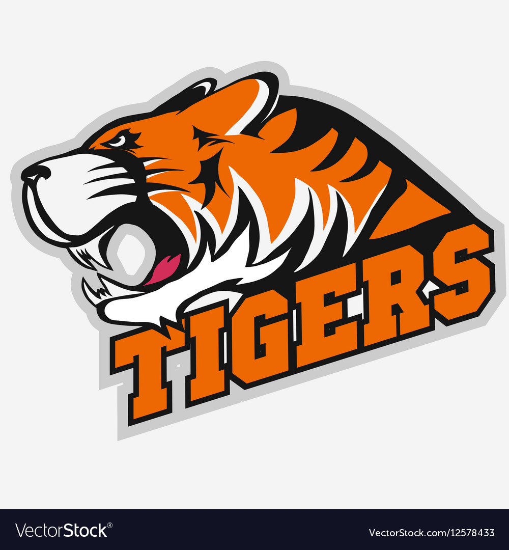 Angry Tiger Sport Team Emblem Royalty Free Vector Image