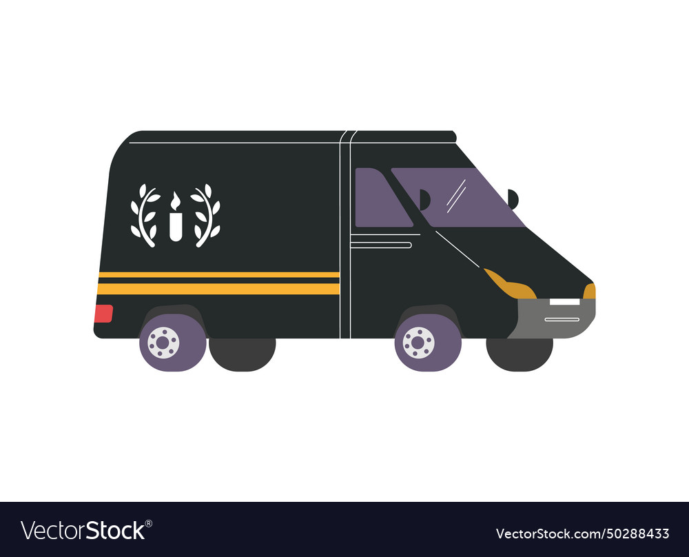 Black hearse van funeral car first call vehicle vector image Black hearse van funeral car first call vehicle