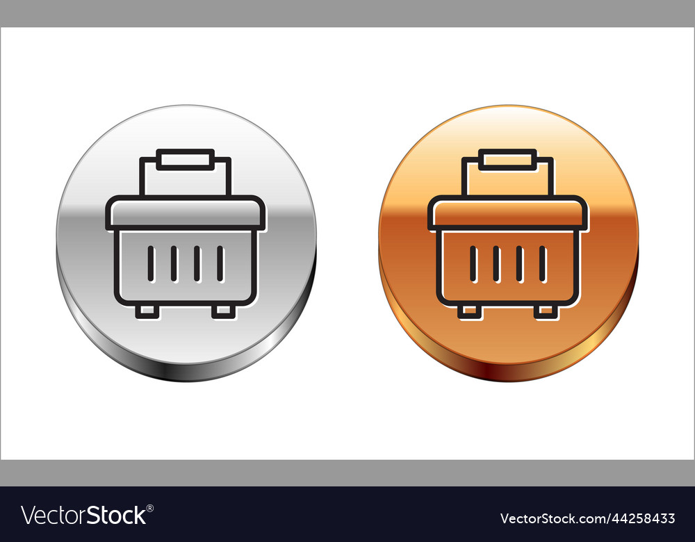 Black line toolbox icon isolated on white