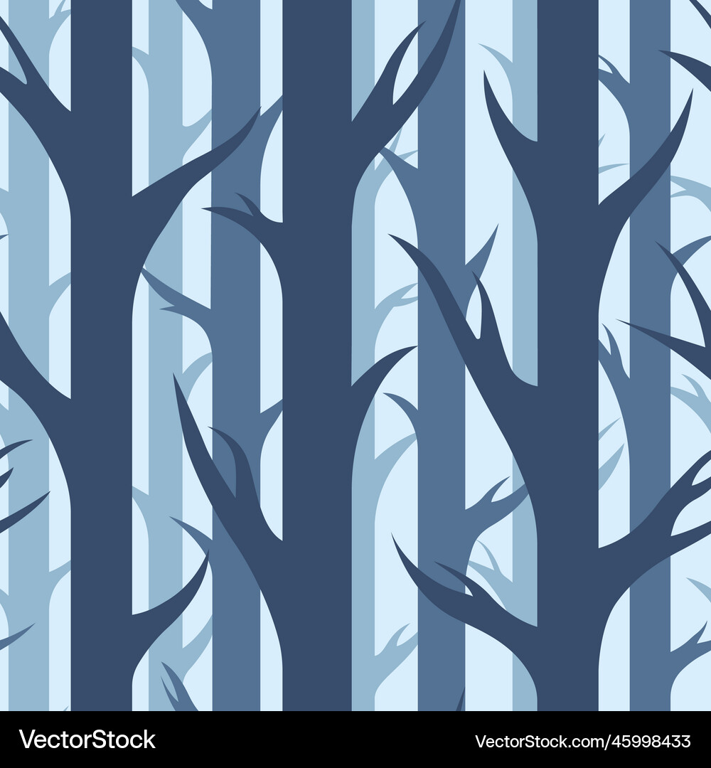 Blu trees seamless pattern woods forest nature Vector Image