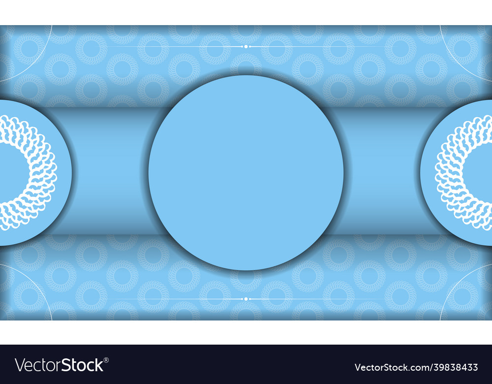 Blue background with vintage white ornament